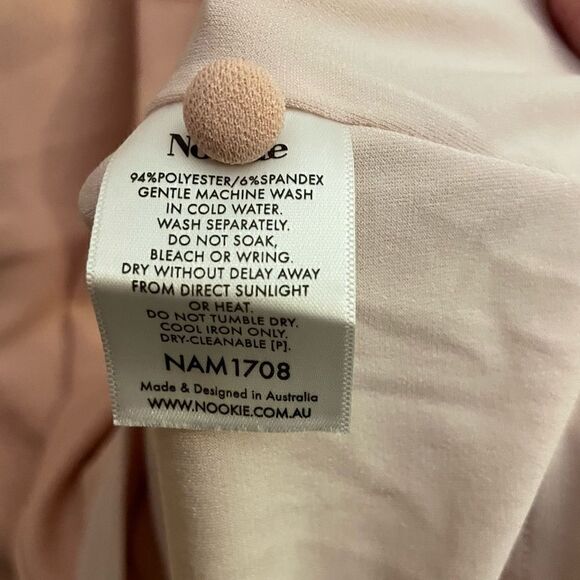 Nookie NWT Hollywood Blush Pink Cut Out Midi Cocktail Stretch Dress Medium - Picture 9 of 9